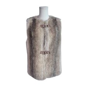 Vintage‎ 70's-80's Country Pacer Faux Fur Vest Women's Size 8